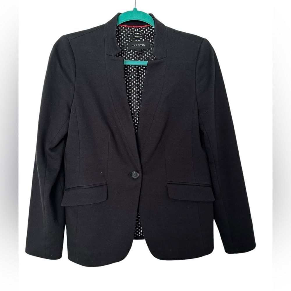 Talbots Black Knit Aberdeen Blazer | Size 2